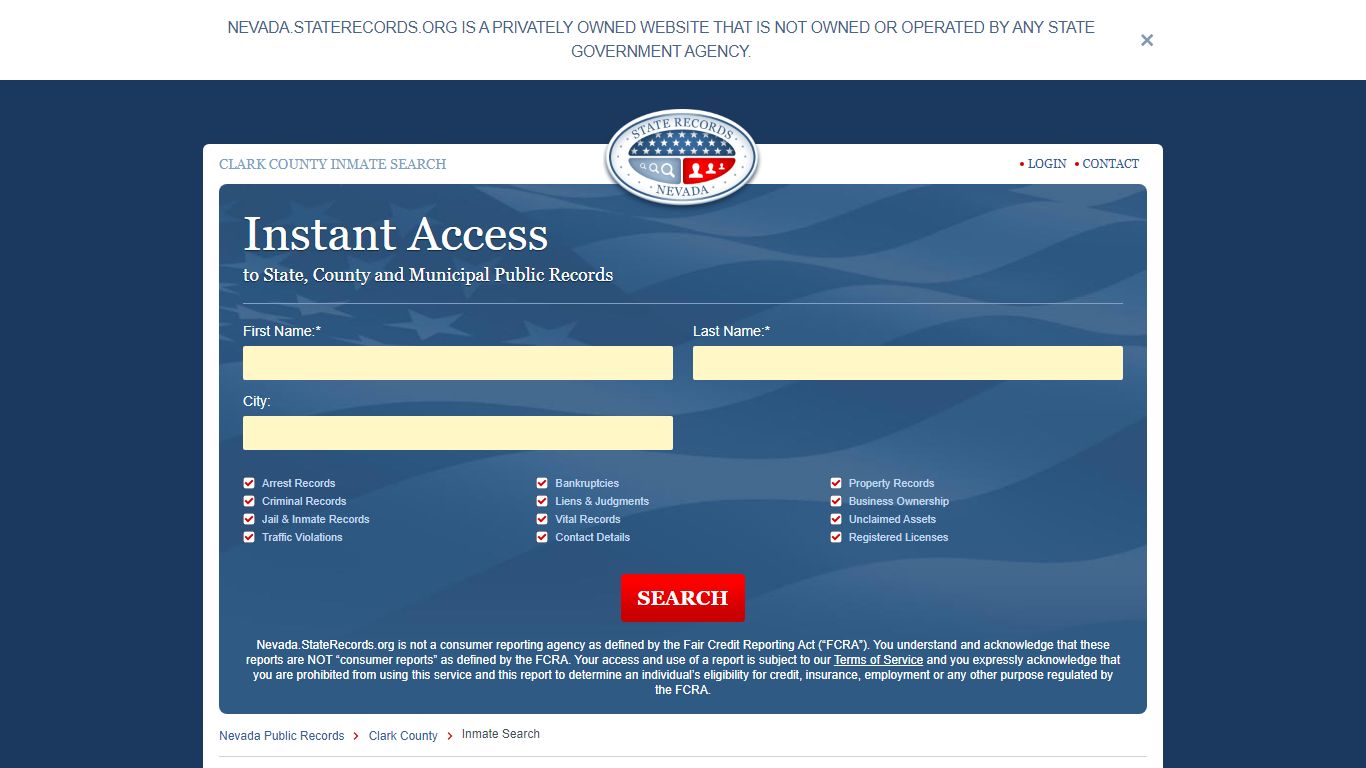Clark County Inmate Search - Nevada State Records